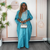 Buy New African Traditional Wear For Women Ankara Gown Dashiki Green Wedding Party Robe for only $49.49 at Flexi Africa!
